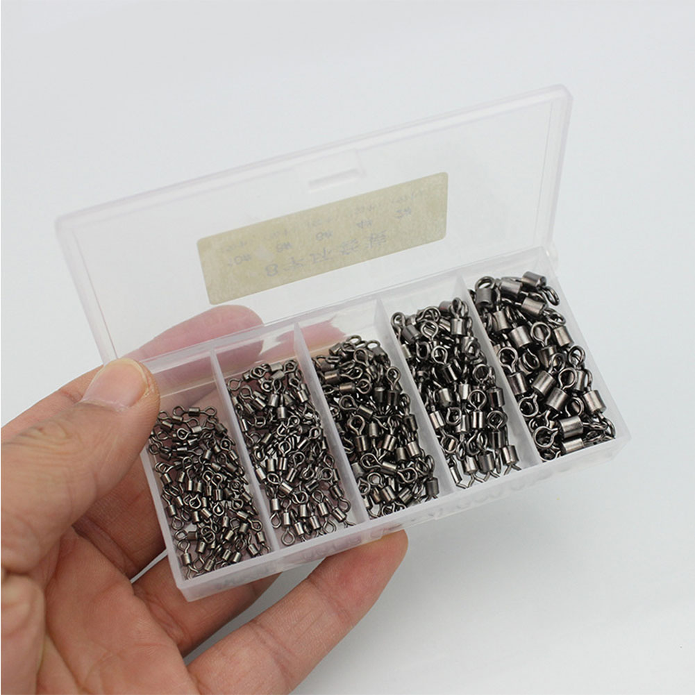 251Pcs Anti-corrosion Wear Resistance 8 Shape Fishing Rolling Swivels Solid Ring Fishing Tackle American 8-word ring suit