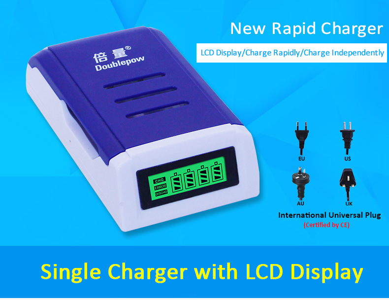 Doublepow 1.2V 4 Slots Intelligent Battery Charger for AA /AAA NiCd NiMh Rechargeable Batteries