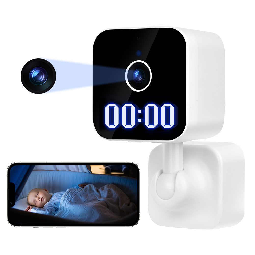 K1 Digital Clock Hidden Camera HD 1080P WiFi Clock Motion Detection Camcorder