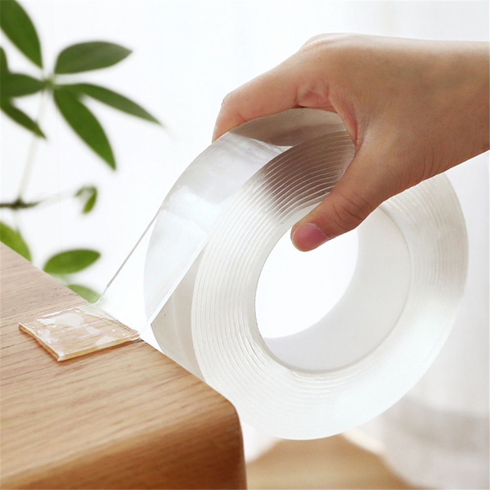 Double-sided  Adhesive Nano-suction Film Non-marking Magic Tape Waterproof High-temperature Thickness 1mm*width 3cm*length 5m