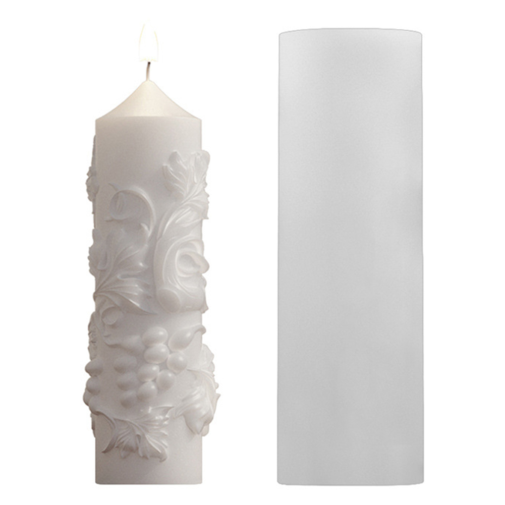 Candle Molds Candle Making Molds Silicone Foldable Flexible And Smooth Column Shape Candle Silicone Molds Home Decor For Making Ice Soap Aromatherapy White