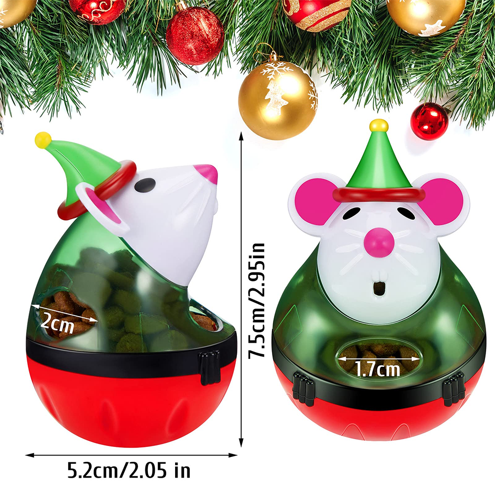 Cat Slow Feeder Mouse Shape Bite-resistant Tumbler Ball Treat Dispenser Toy