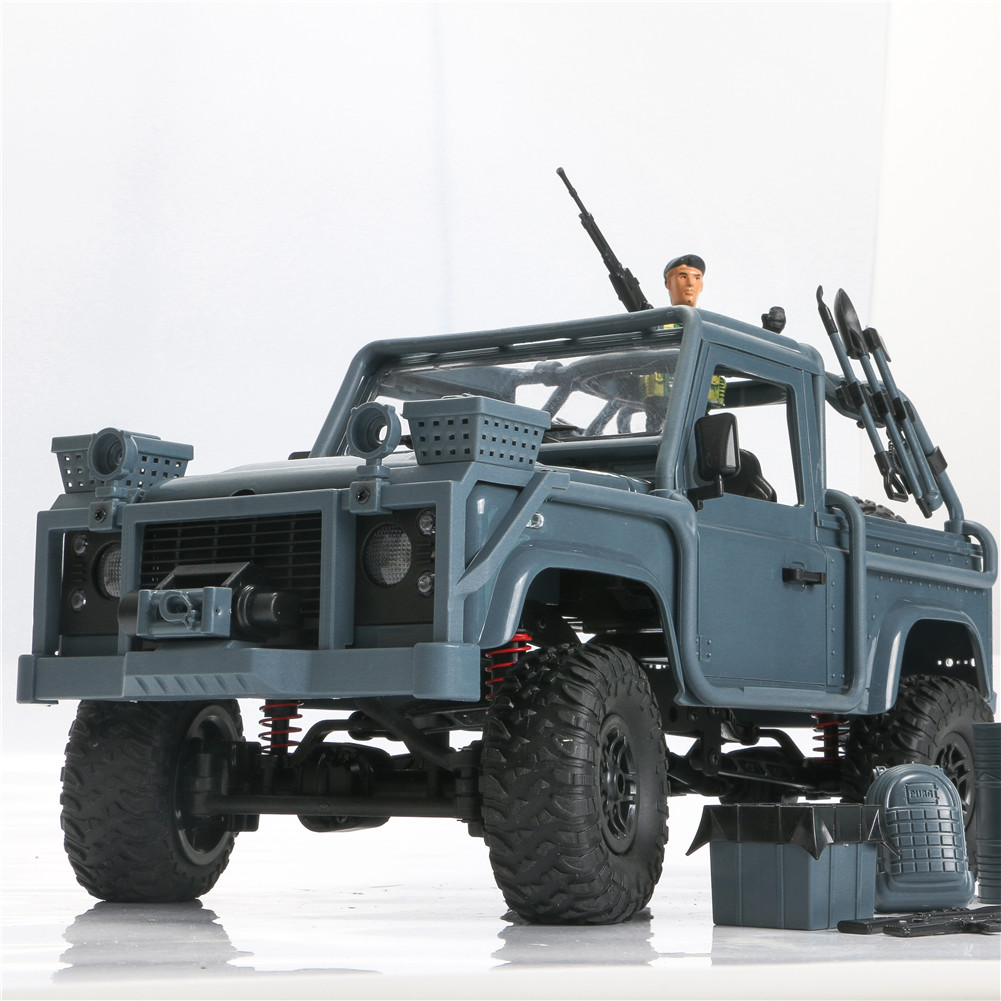 RC Car High Speed Off-Road  Cavalry Jeep Crawler Remote Control Vehicle Off Road All Terrain 1:12 2.4G 4WD Electric RC Buggy with LED Light for On-Road and Off-Road Car RTR Toy blue_Vehicle