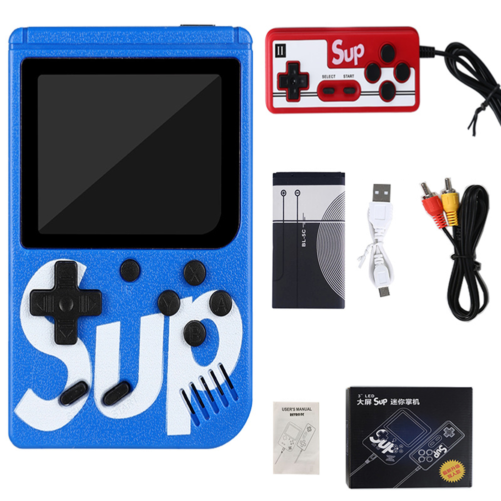 SUP Handheld Game Console 400-in-1 Nostalgic Mini Game Console Retro Children Student Toys blue doubles