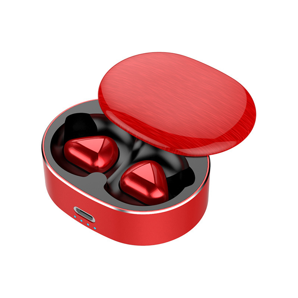 Wireless Earphone TWS Wireless Binaural Sports Bluetooth Headphone Metal Subwoofer Stereo Bluetooth Headset Red