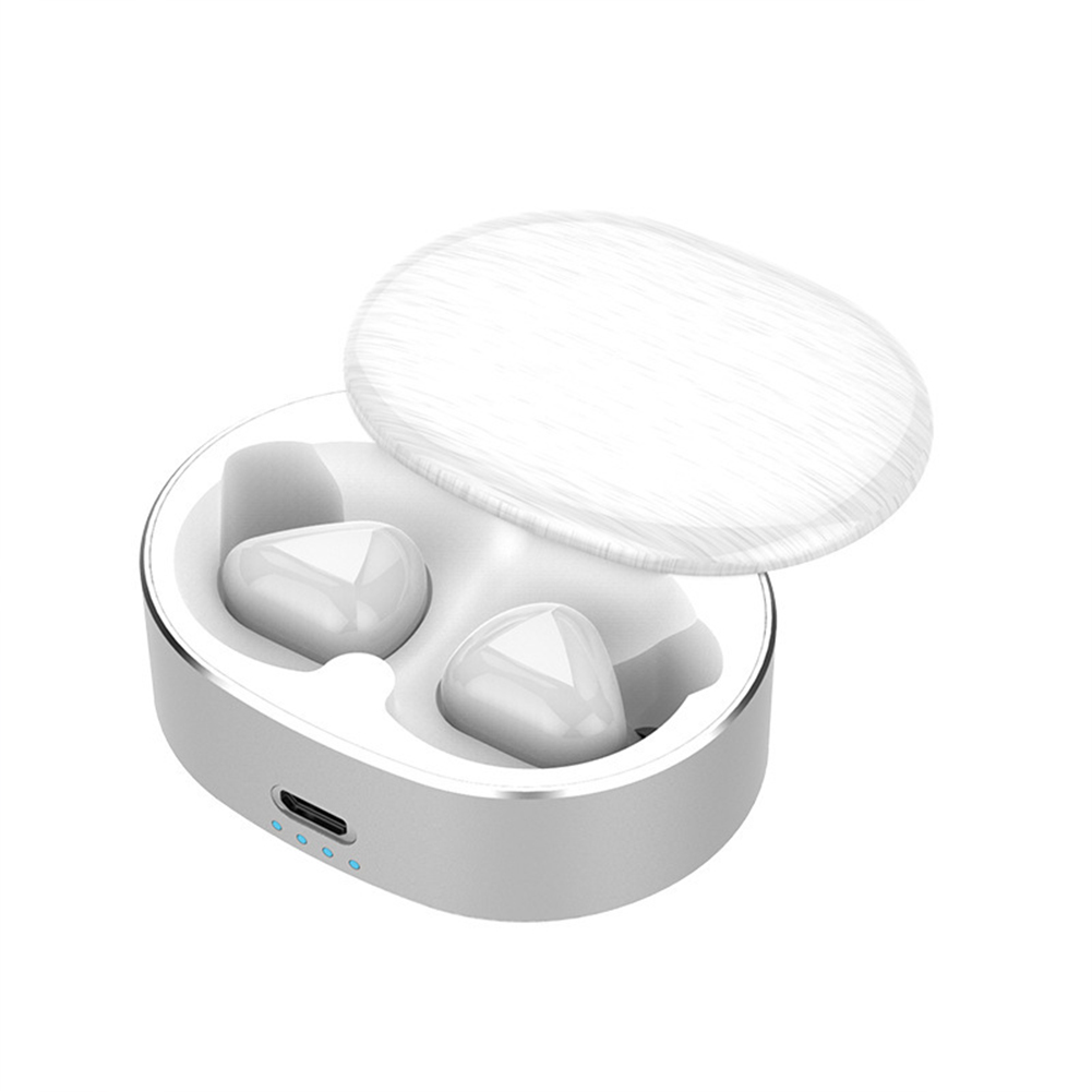 Wireless Earphone TWS Wireless Binaural Sports Bluetooth Headphone Metal Subwoofer Stereo Bluetooth Headset White