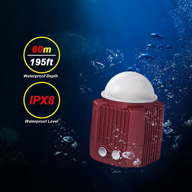 Photographic Lighting Waterproof Camera LED Photo Video Fill Light Lamp 60M Underwater Diving Photography Light red