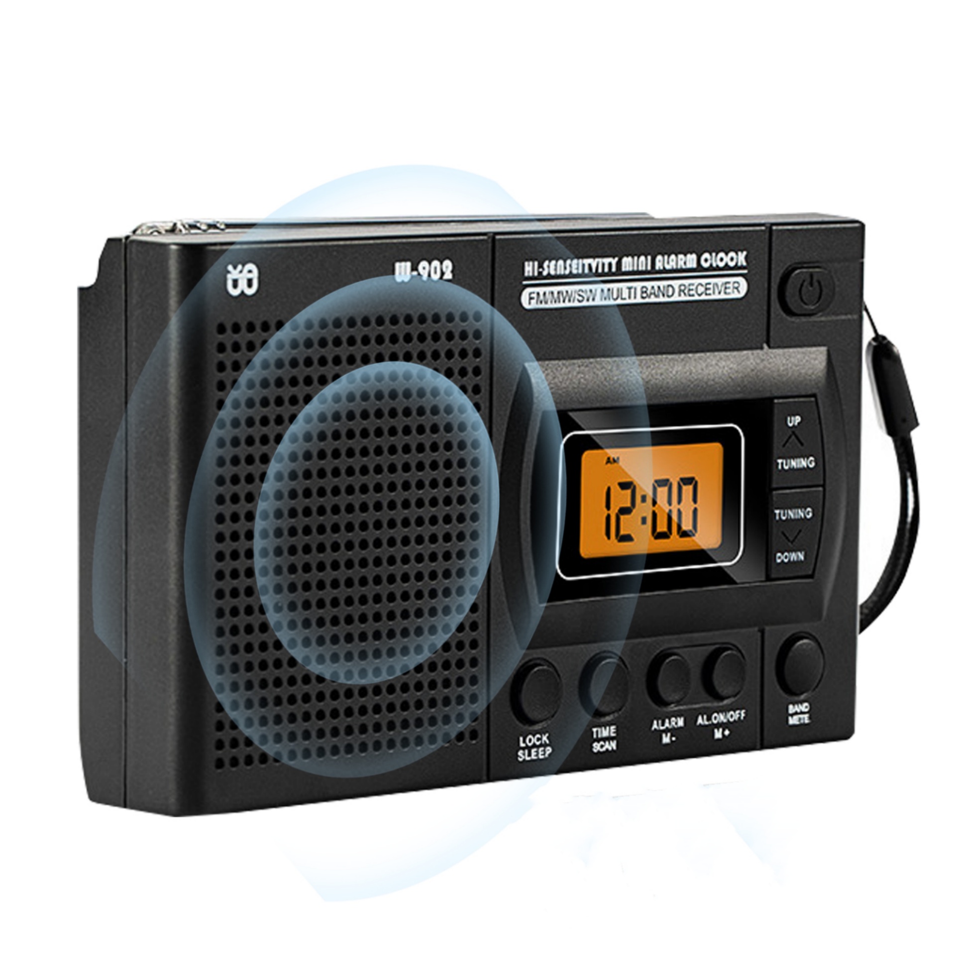Mini LCD Radio Battery Powered Portable Radio Excellent Reception Pocket AM FM Radio With Telescopic Antenna Multifunctional Radio Built-in Speaker