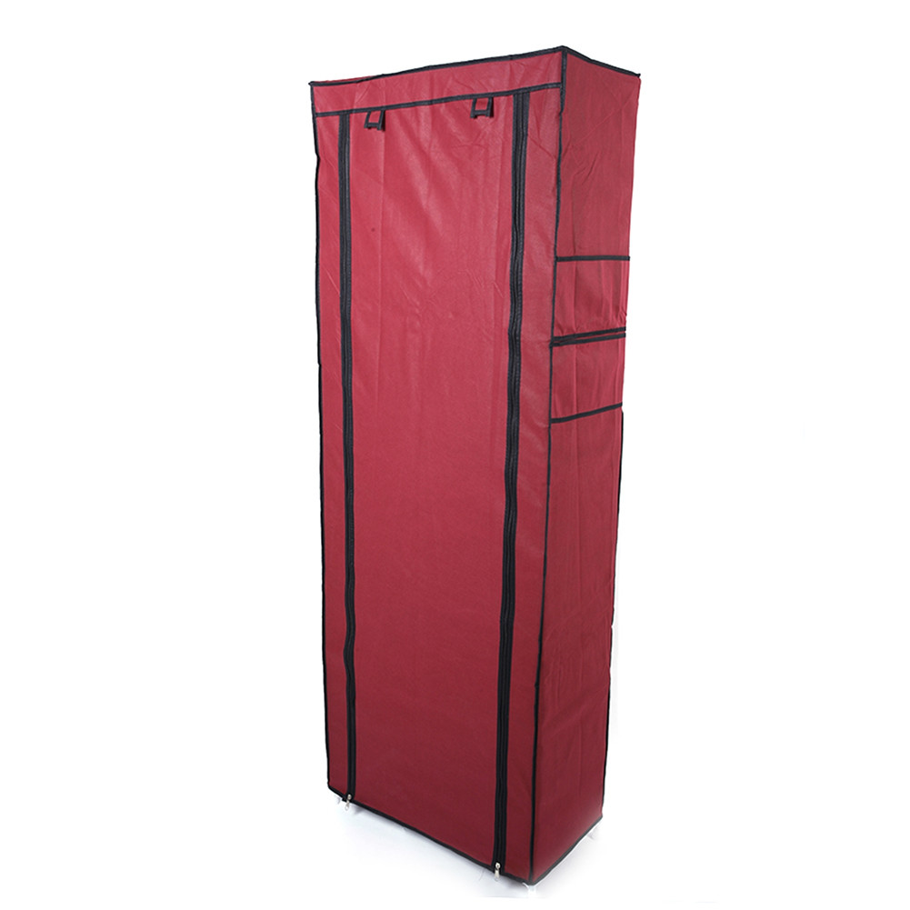 US 10-layer 9 Lattices Non-woven Fabric Shoe  Rack Room-saving Shoe Cabinet Red wine