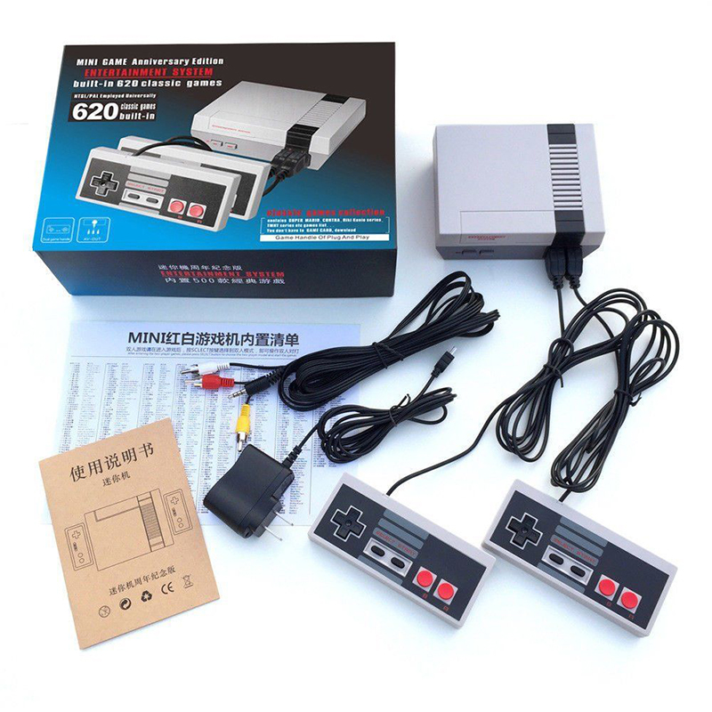 [US Direct] Classic Mini Game Consoles Built-in 620 TV Video Game With Dual Controllers European regulations