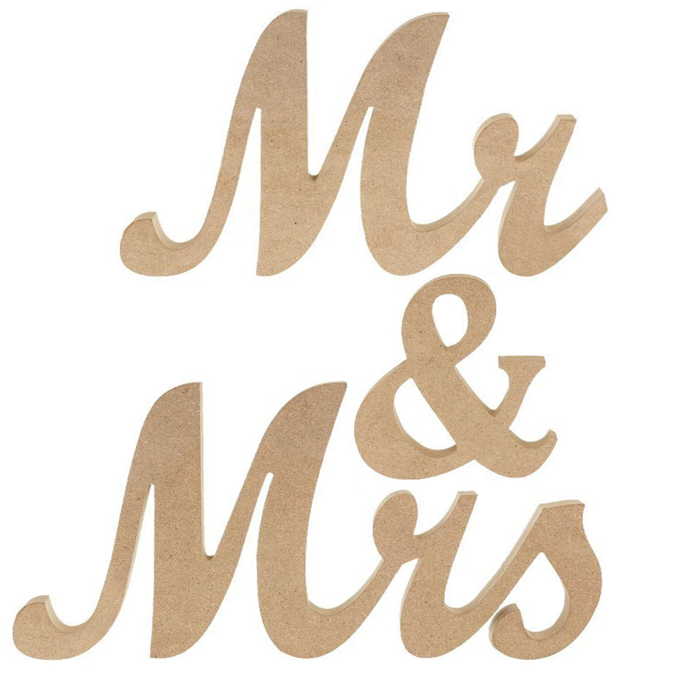 US RONSHIN Vintage Style Mr & Mrs Wooden Letters for Wedding Decoration Brown