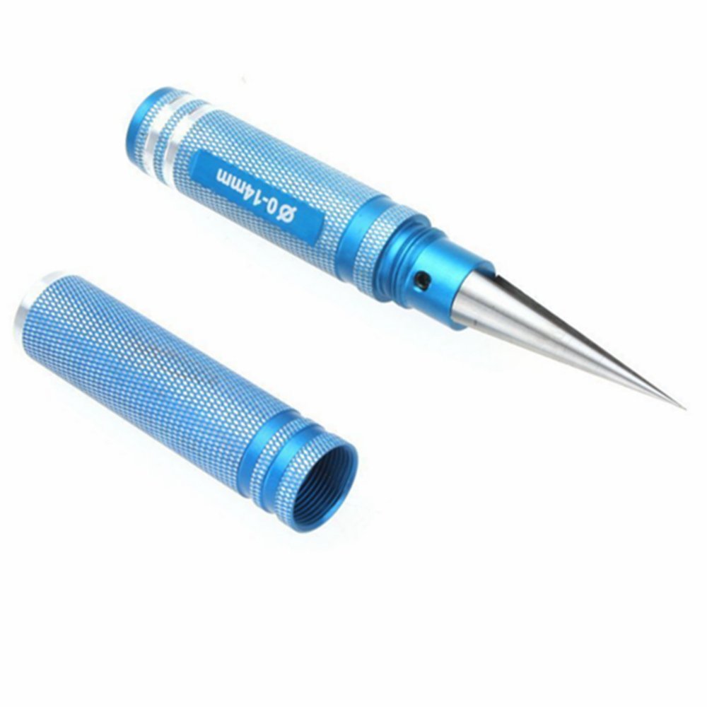 0-14mm Aluminum Alloy Expanding Hole Puncher Opener Reamer Tool with Protective Sleeve for RC Model Car Body Shell blue