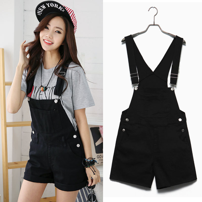 Sweet Girls Denim Short Pants Rompers Suspender Trousers Loose Jeans Shorts  Cute