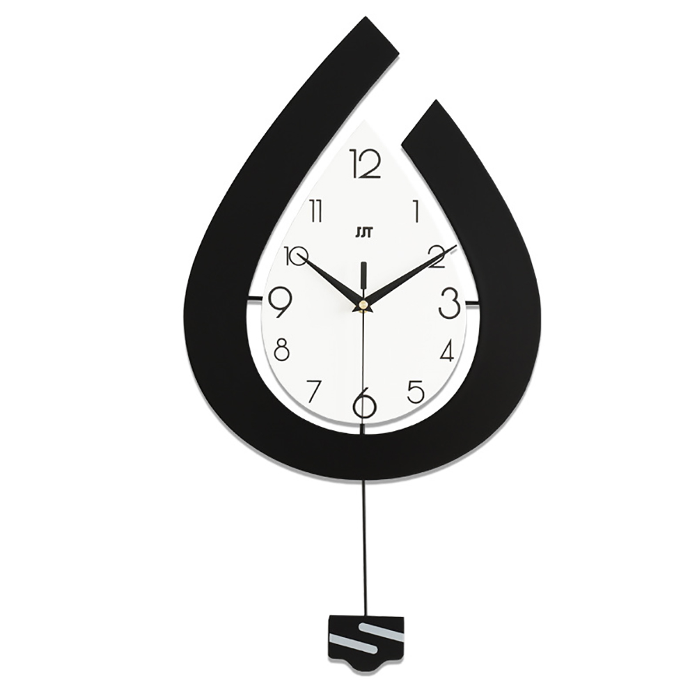 Modern Wall Clock Battery Operated Wall Clock Water Drop Shaped Living Room Decor
