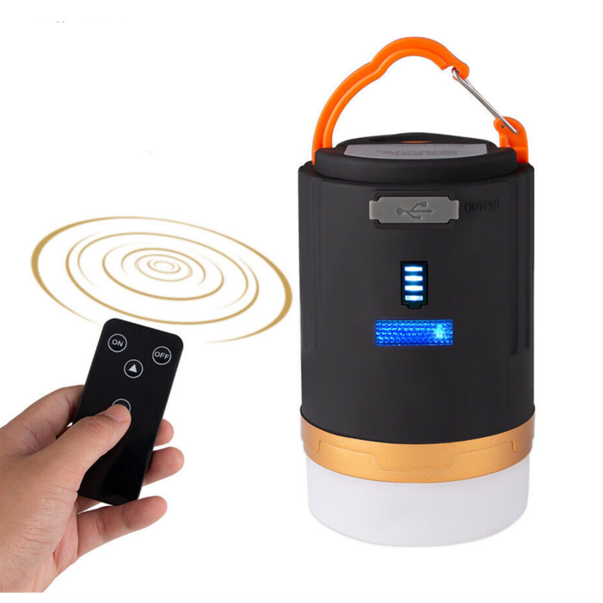 LED Rechargeable Camping Lantern With Usb Charging Cable, Remote Control IPX-6 Waterproof Battery Powered Lantern Flashlight 3 Brightness Levels Tent Light For Hiking New model with remote control