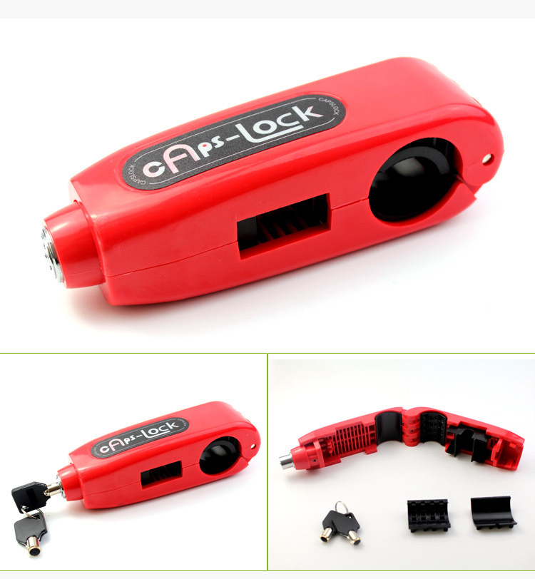 Motorcycle Throttle Handlebar Lock Best Heavy Duty Anti-theft Portable Lock For Motorcycle Red