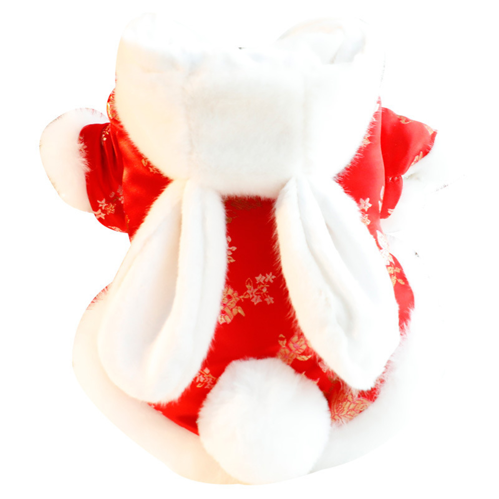 Pet Hooded Cape Cloak With Plush Ears Soft Comfortable Pets Cosplay Costume For Christmas New Year Decoration red Size L