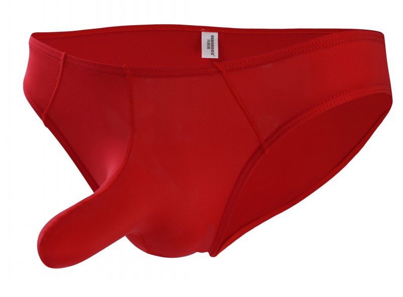 Men Sexy Briefs Multicolor Soft Comfortable Lightweight Breathable Ultra-thin Ice Silk Underwear red 2XL