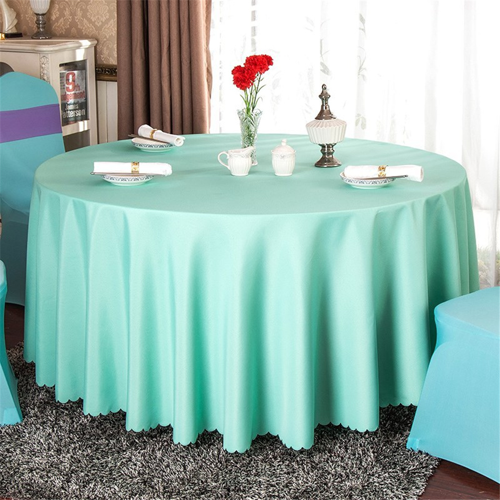 Wholesale 140cm Solid Table Cloth Round Satin Tablecloth Wedding Party Restaurant Home Table