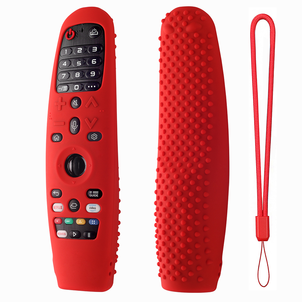 Remote Control Case Soft Silicone Protective Cover Compatible For LG Smart TV AN-MR650A600 20GA 19BA red