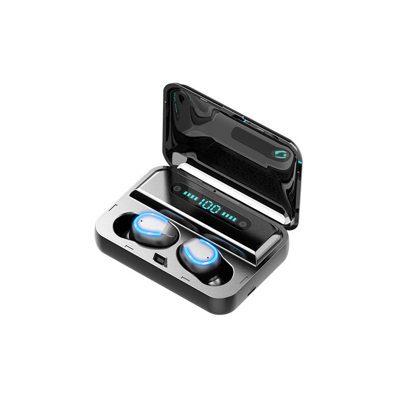 F9-5 TWS Earphones Bluetooth 5.0 Wireless Headphones Ergonomic In-ear Earbuds with 3600mAh Charging Case black