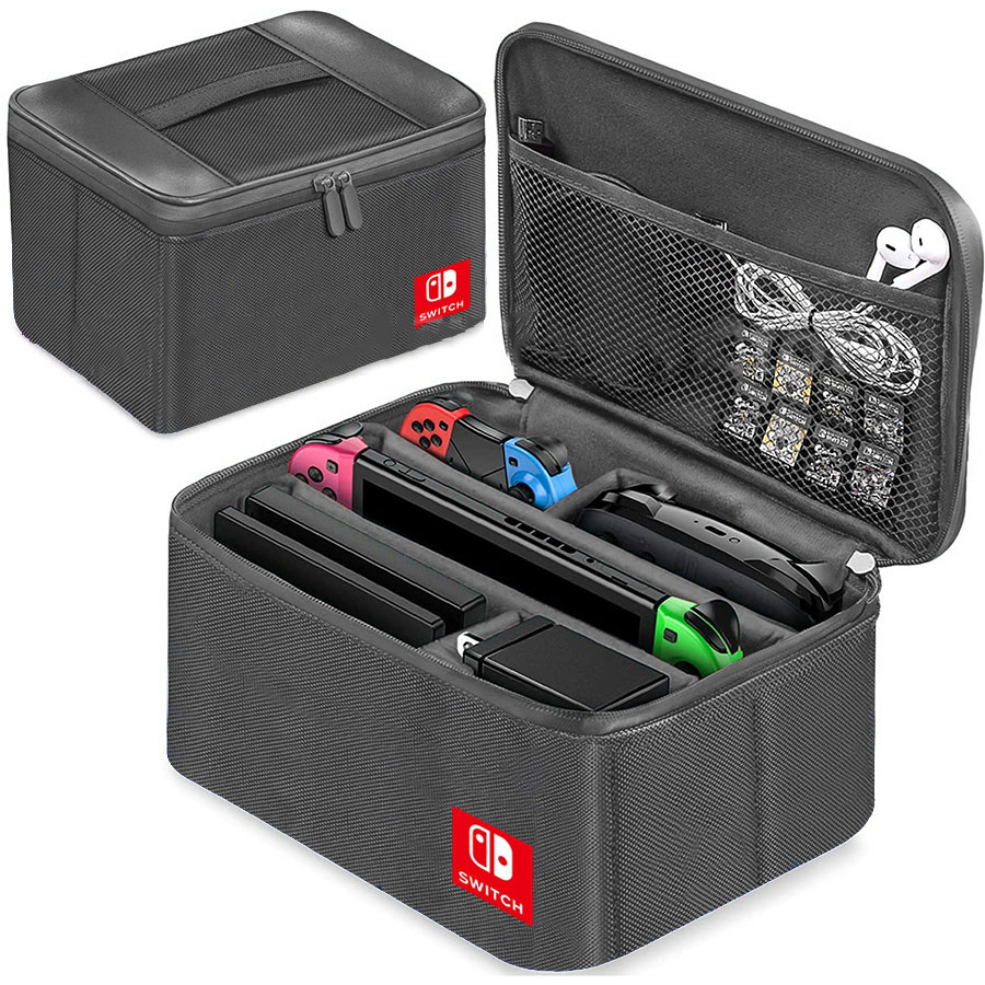 Large Carrying Protective Case Travel Storage Bag Compatible For Nintendo Switch Oled Console Pro Controller black