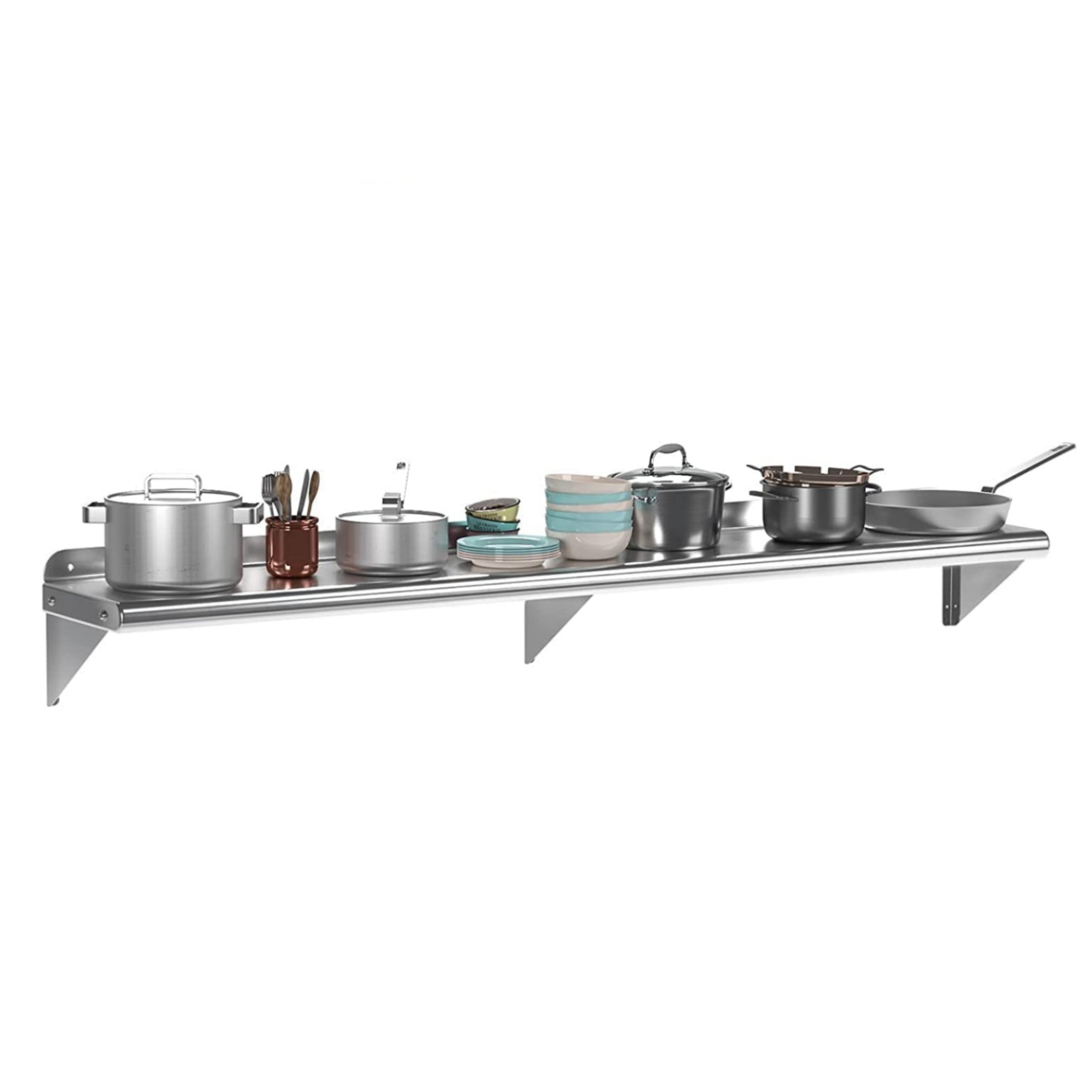 US GARVEE Stainless Steel Wall Shelf Commercial Wall Mount Shelving ‎‎Rectangular Floating Shelf