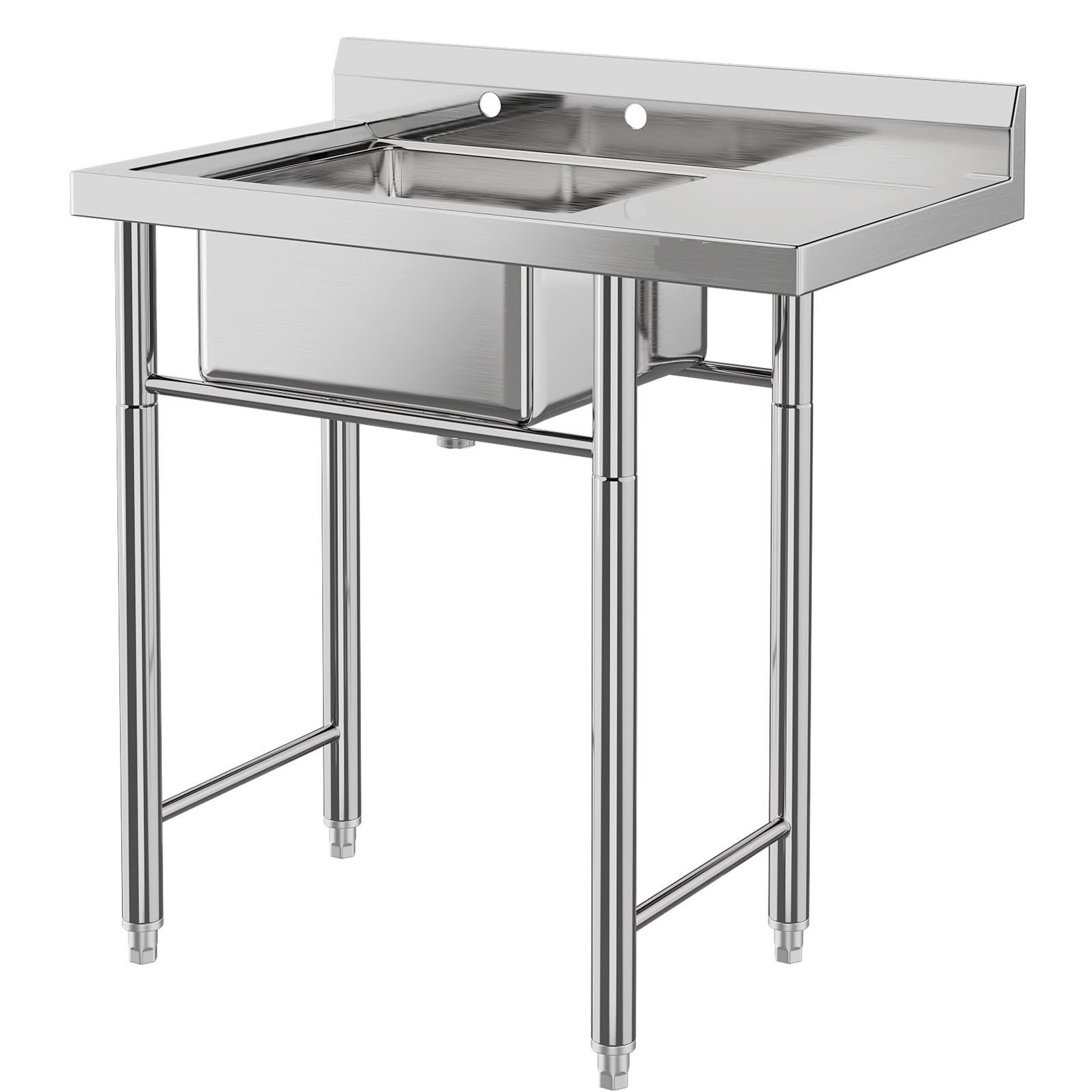 US GARVEE Stainless Steel Sink Commercial Restaurant Sinks Anti-leakage Kitchen Sink - 1 Compartment