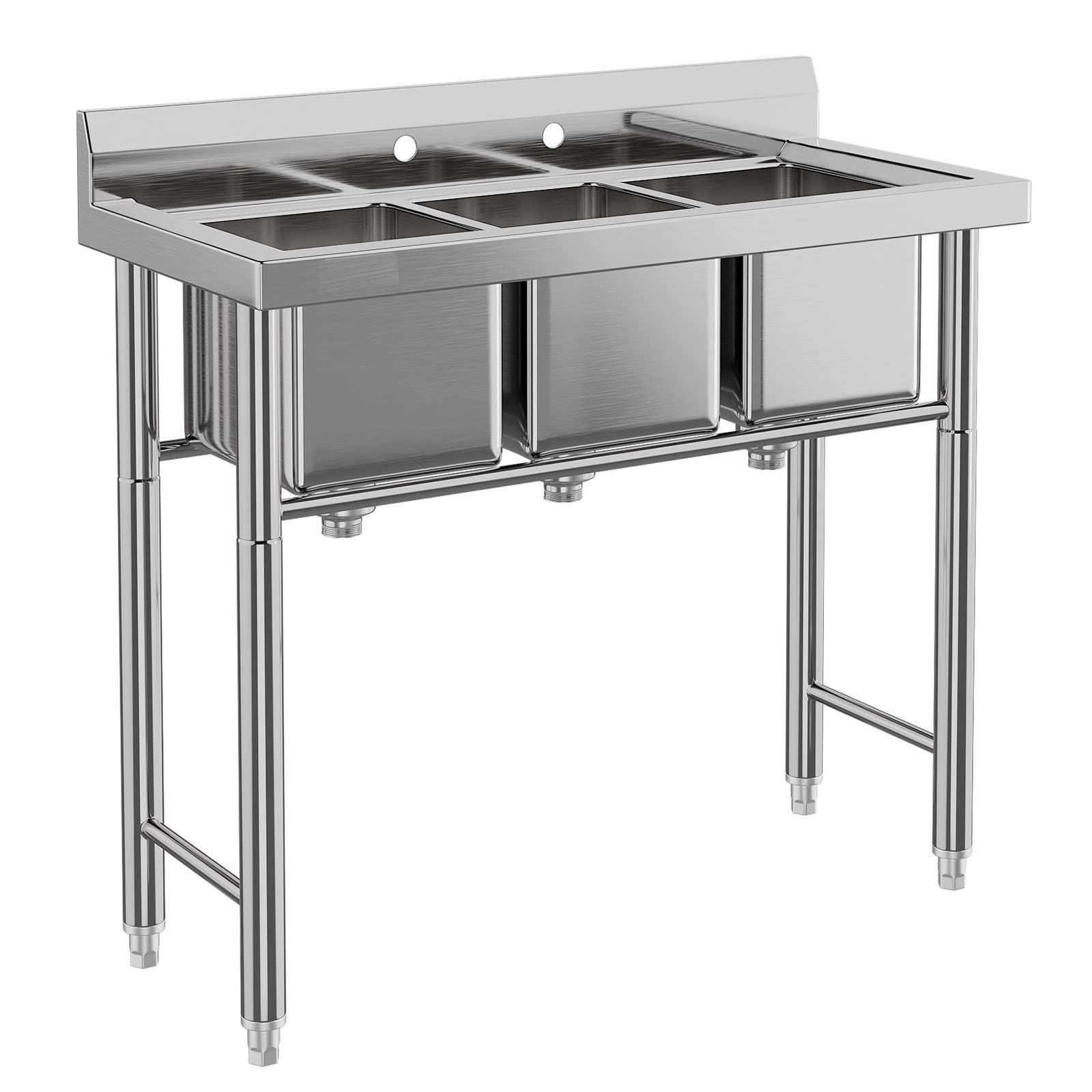 US GARVEE Stainless Steel Sink Commercial Restaurant Sinks Anti-leakage Kitchen Sink - 3 Compartments