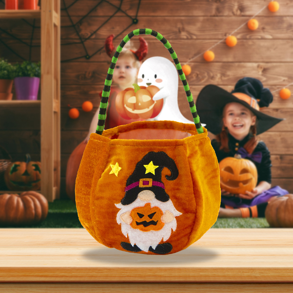 Halloween Treat Bags Reusable Cute Cartoon Forest Man Faceless Doll Candy Bag