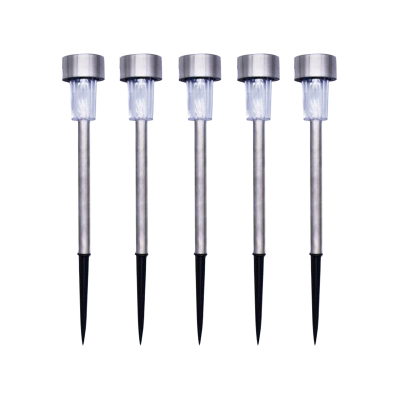 5pcs Outdoor LED Solar Lawn Lights With 2V/40MAH Solar Panel IP55 Waterproof Stainless Steel Stake Lights Garden Lamp