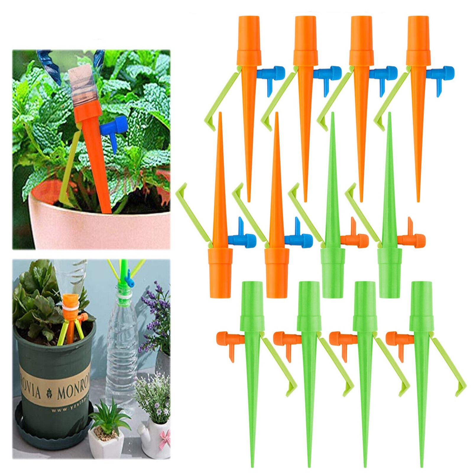 12/15/24/30pcs Automatic Self Watering Spikes Plants Water Drip Irrigation System With Adjustable Valve 15pcs
