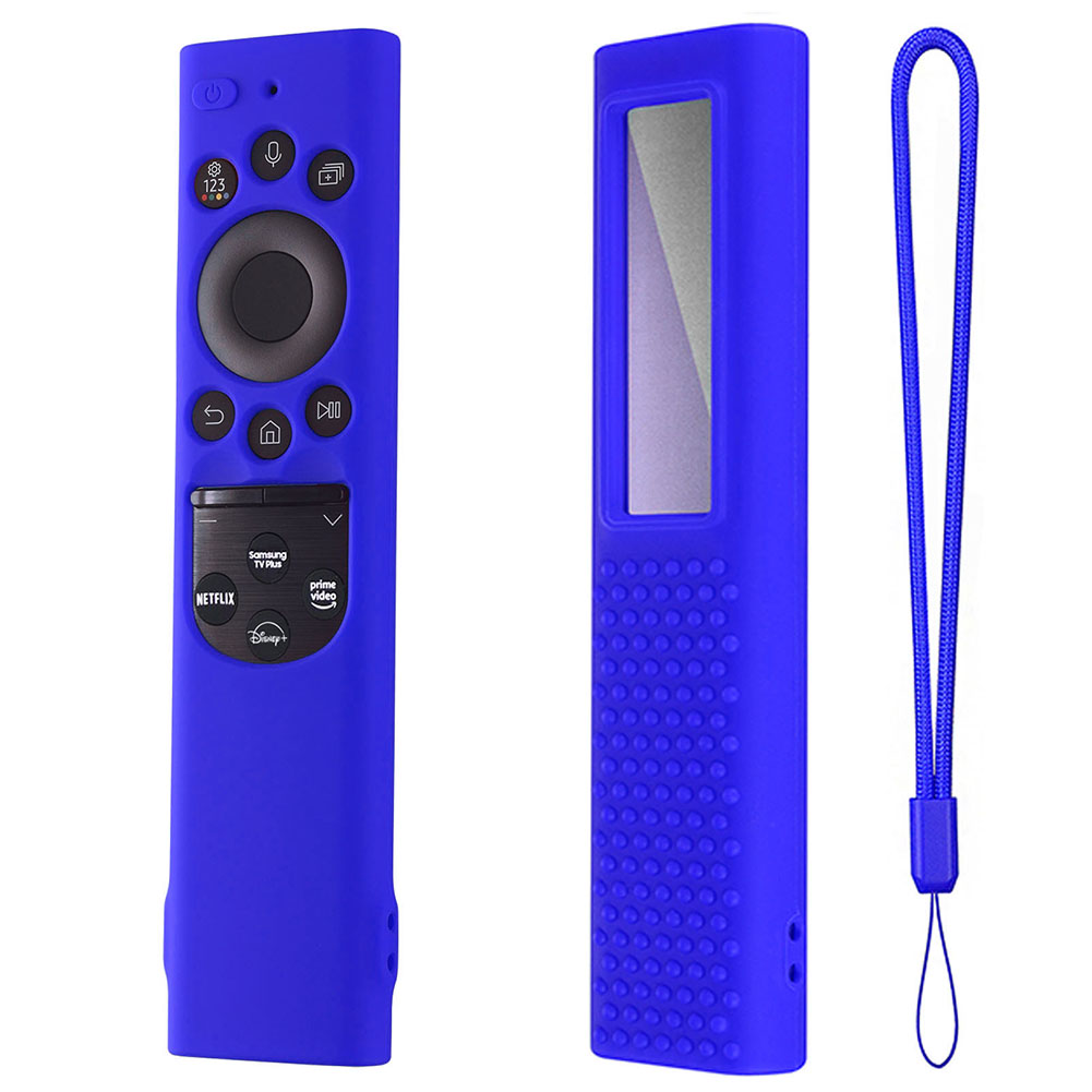 Smart Tv Remote Control Case Silicone Anti-slip Cover Compatible For 2022 Samsung Tm2280ecobn59 Solar Remote Control blue suit