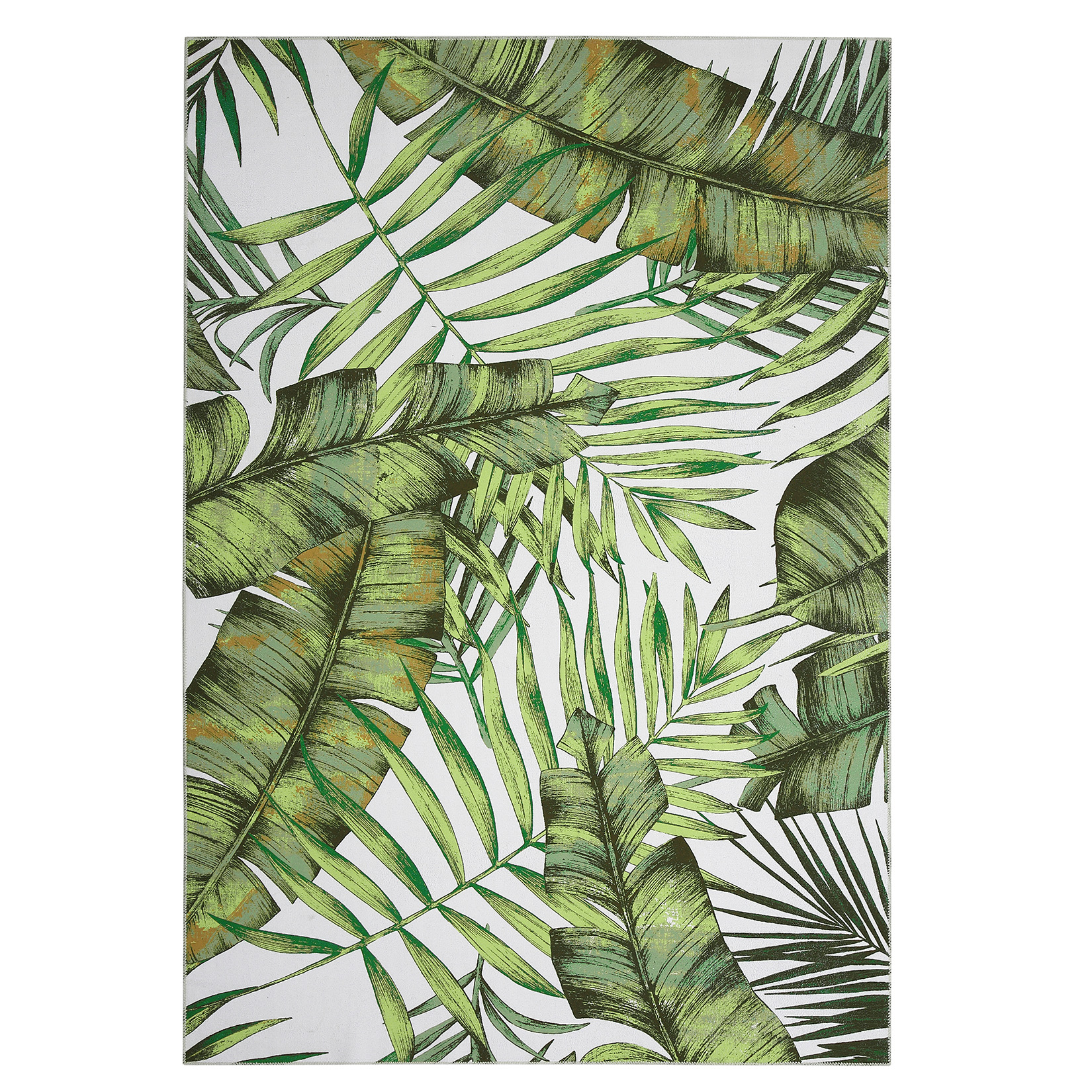 US GARVEE 9x12 Washable Area Rug Palm Tree Leaf Area Rug Indoor Throw Carpet Rug Non Slip Low Profile Non-Shedding Large Area Rug for Living Room Bedroom Kitchen, 9' x 12' Green