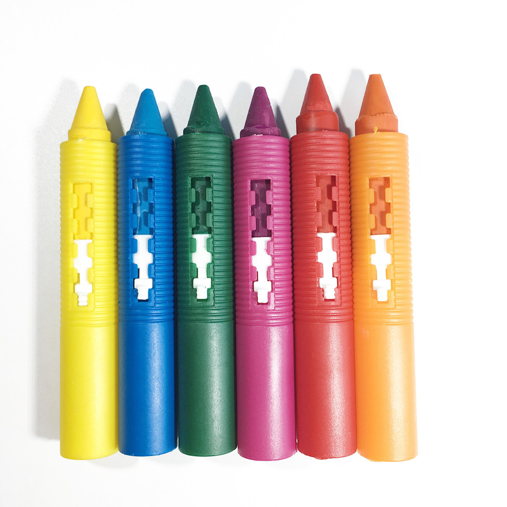 US 6Pcs/Set Bathroom Crayon Erasable Graffiti Toy Doodle Pen for Baby Kids Bathing 6 colors (4 colors + 2 colors repeating colors)