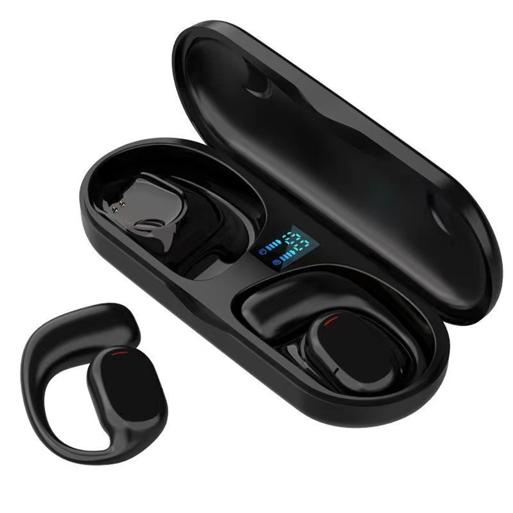 JS270 Wireless Headphones Bone Conduction Waterproof Open Ear Hanging Headset Noise Canceling Stereo Headphones black