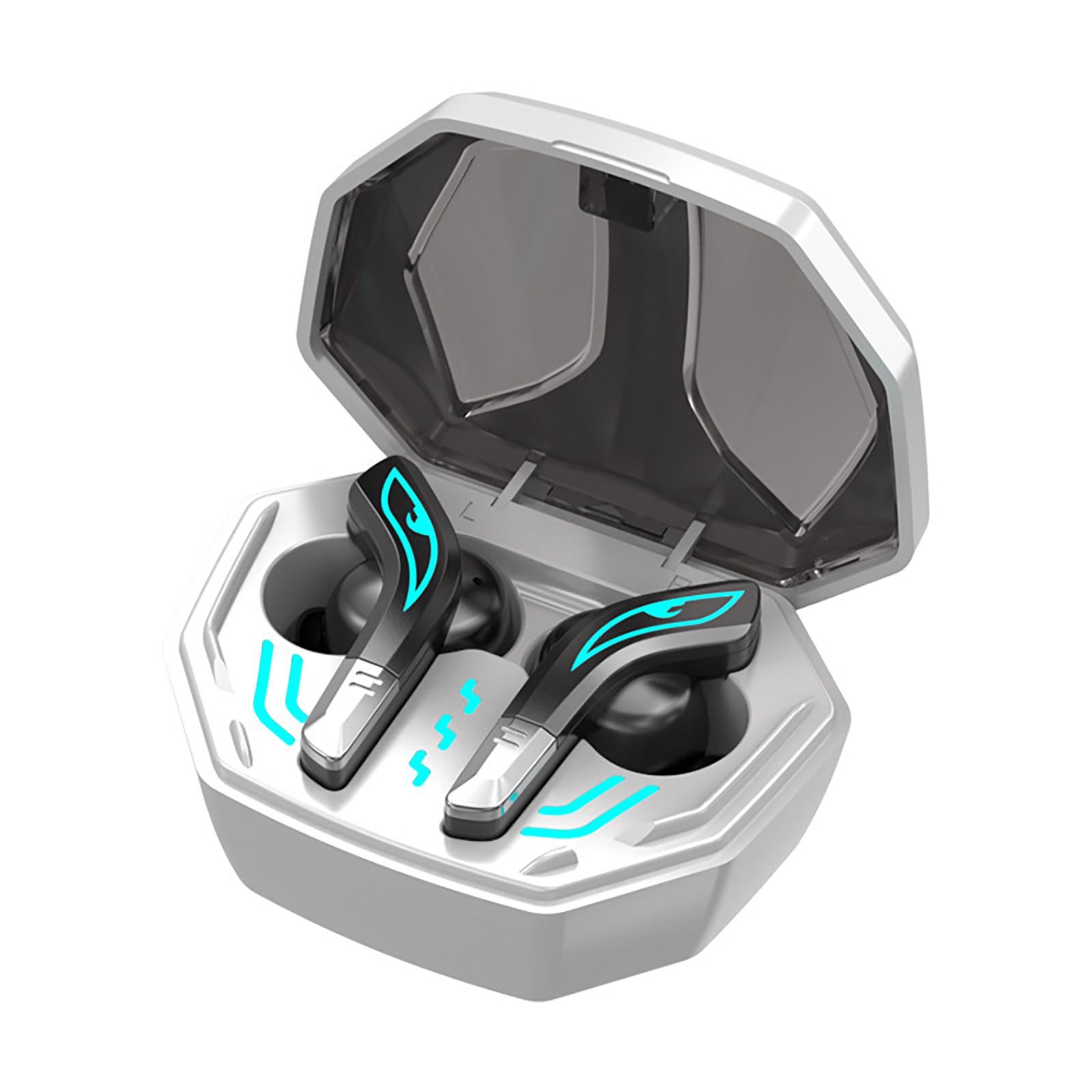 Tws Bluetooth-compatible Headset Low Latency Stereo Wireless Gaming Earphone Waterproof Sports Earplugs White