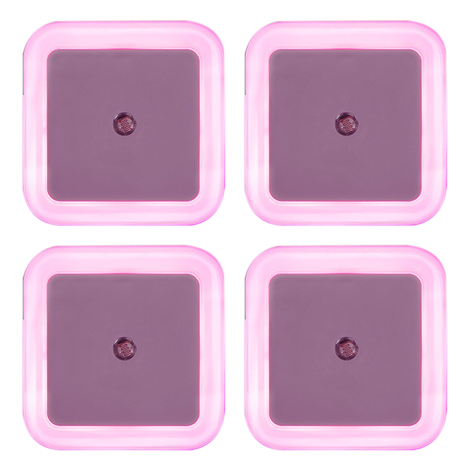 Square Plug In Night Light With Light Sensors Baby Nursery Night Lights For Bathroom Bedroom Hallway Stairs (6 x 6cm) pink 4pcs