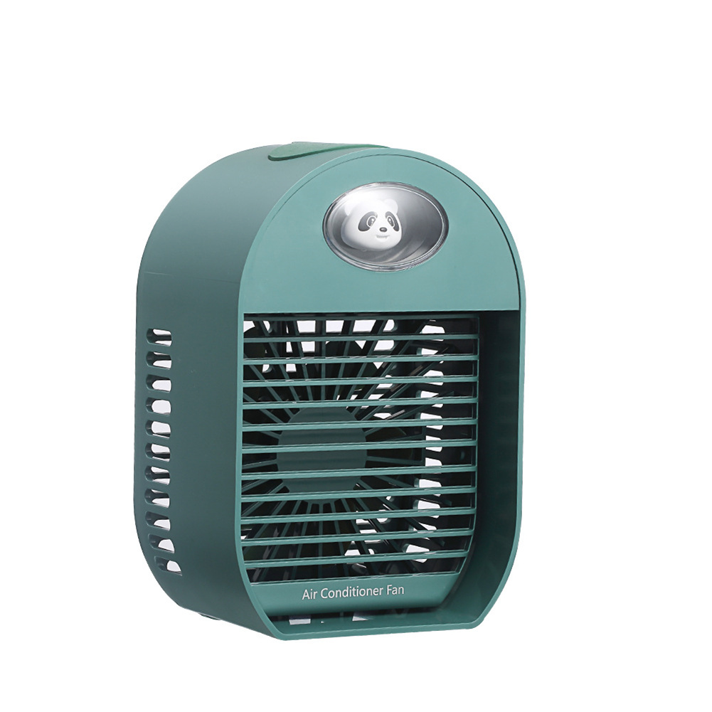 Q30 Portable Mini  Fan With Large Capacity Water Tank 3 Speeds Energy Saving Night Light Cooler Cooling Fan green charging
