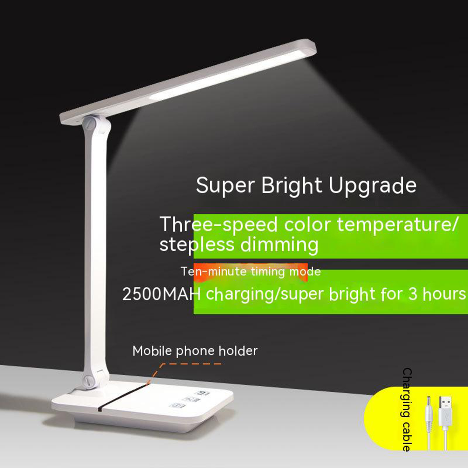 Children Led Reading Light 390ml 3 Colors Adjustable Wireless Charging Desk Lamp