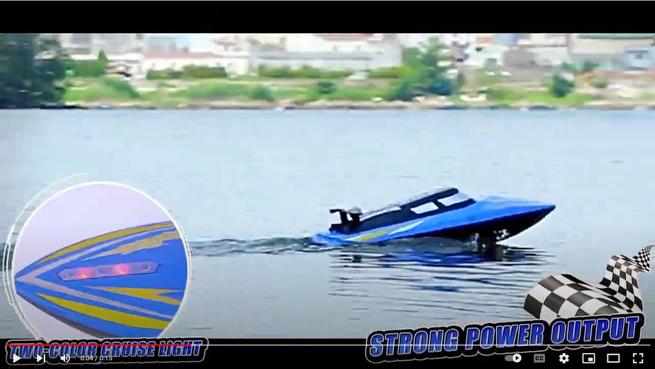 2.4g Remote Control Boat Children Long Battery Life High-speed Speedboat with Light