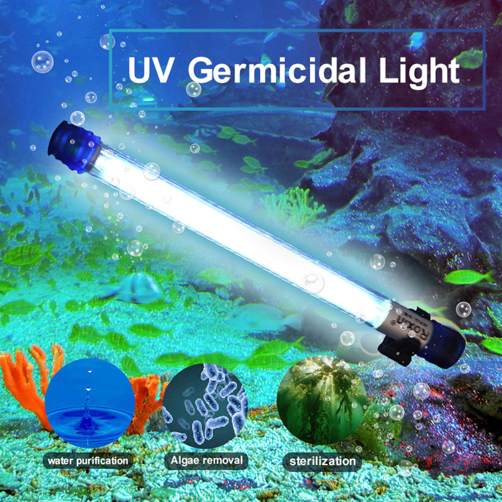 110v-220V Aquarium UV Germicidal Light Ultraviolet Sterilizer Lamp Submersible Diving Fish Reef Coral Tank Bactericidal Lamp