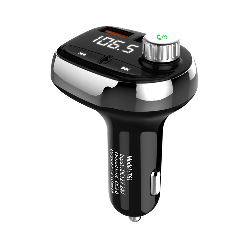 1.1 Inch Car Bluetooth MP3 Music Player FM Transmitter QC3.0 Quick Car Charger Photo Color