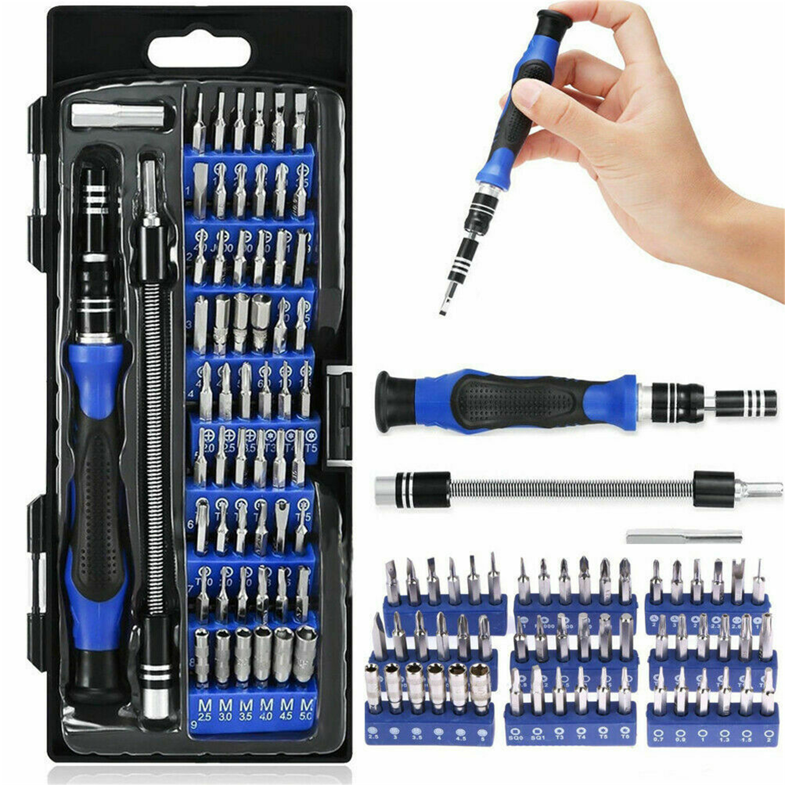 58-in-1 Computer Repair Portable Tool Kit Multi-size Precision Screwdriver Torx Tools Set Blue