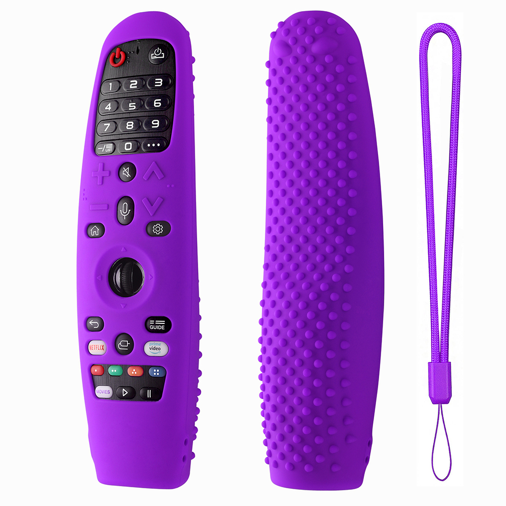 Remote Control Case Soft Silicone Protective Cover Compatible For LG Smart TV AN-MR650A600 20GA 19BA Purple