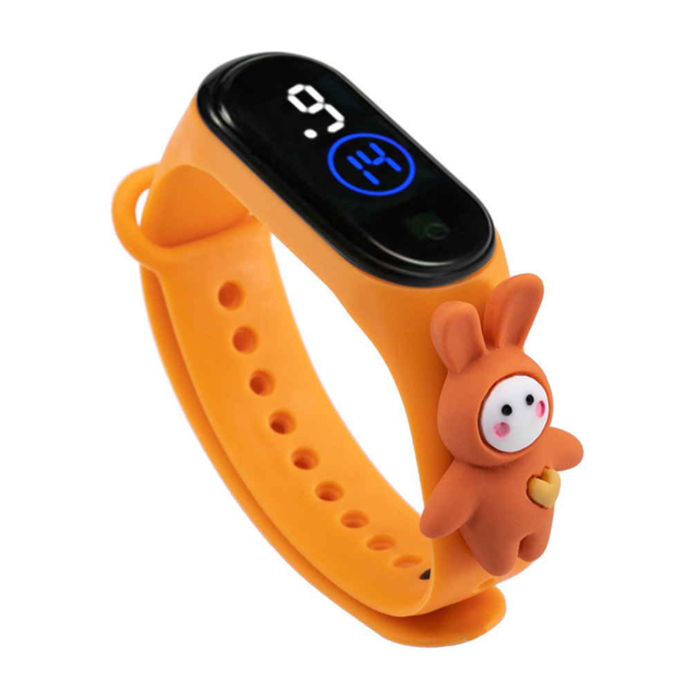 Cartoon  Electronic  Watch Life Waterproof Student Touch Screen Digital Led Watch (mi 4 Movement) Orange bunny