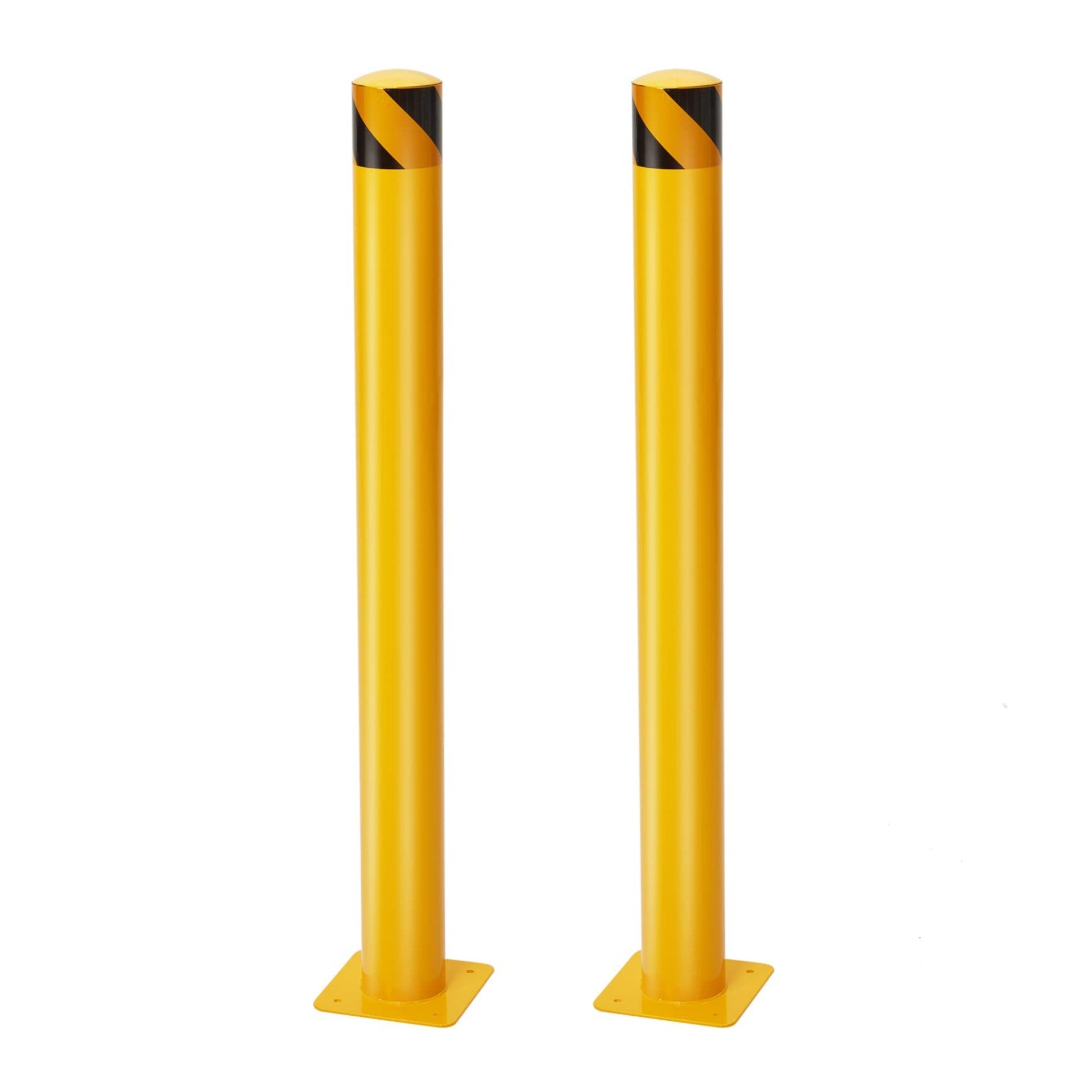 US GARVEE 2 Packs Safety Bollard 36 Inch Height Bollard Post for Driveway Barrier Parking Pole Yellow
