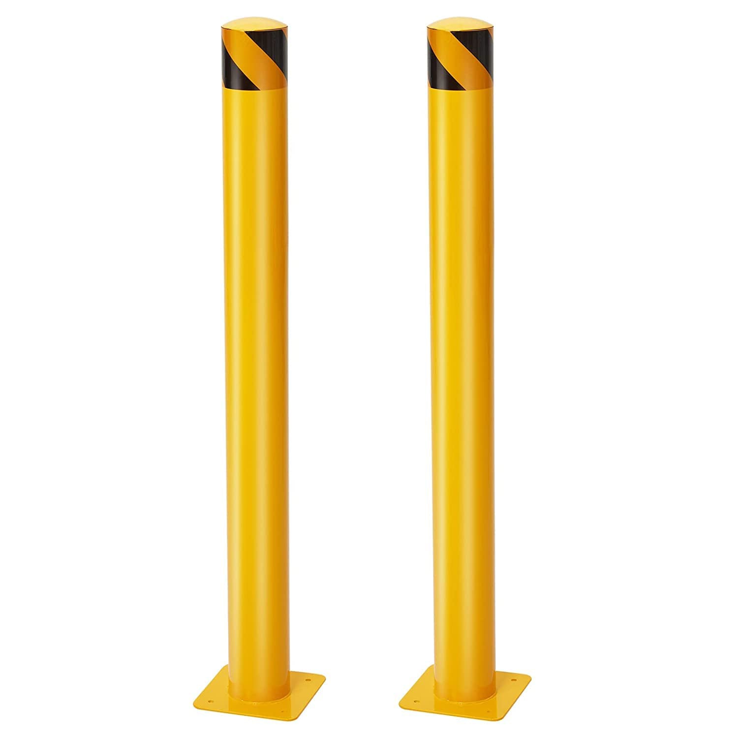 US GARVEE Safety Bollard 2 Packs Bollard Post 4.5 Inch Diameter Safety Steel Bollard Post Yellow