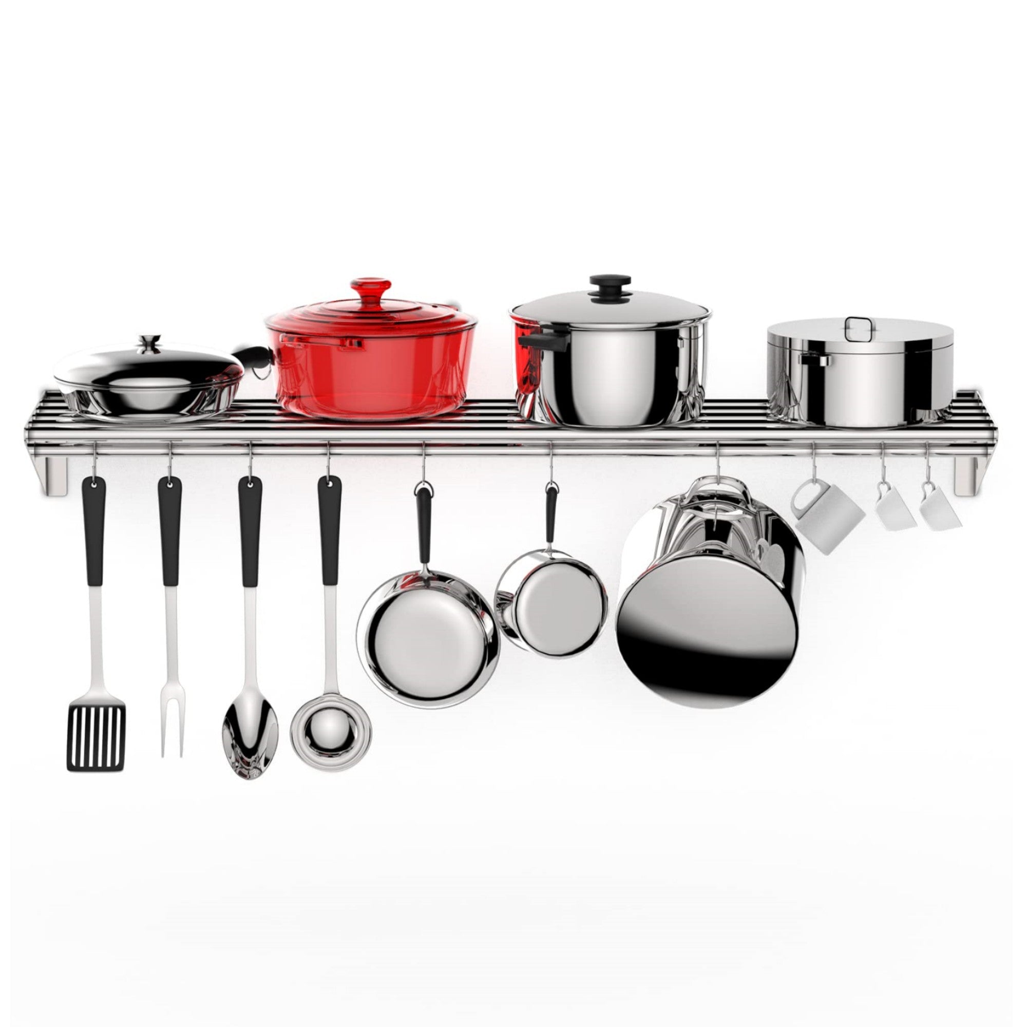 US GARVEE Stainless Steel Wall Shelf Commercial Wall Mount Shelving ‎‎Rectangular Floating Shelf