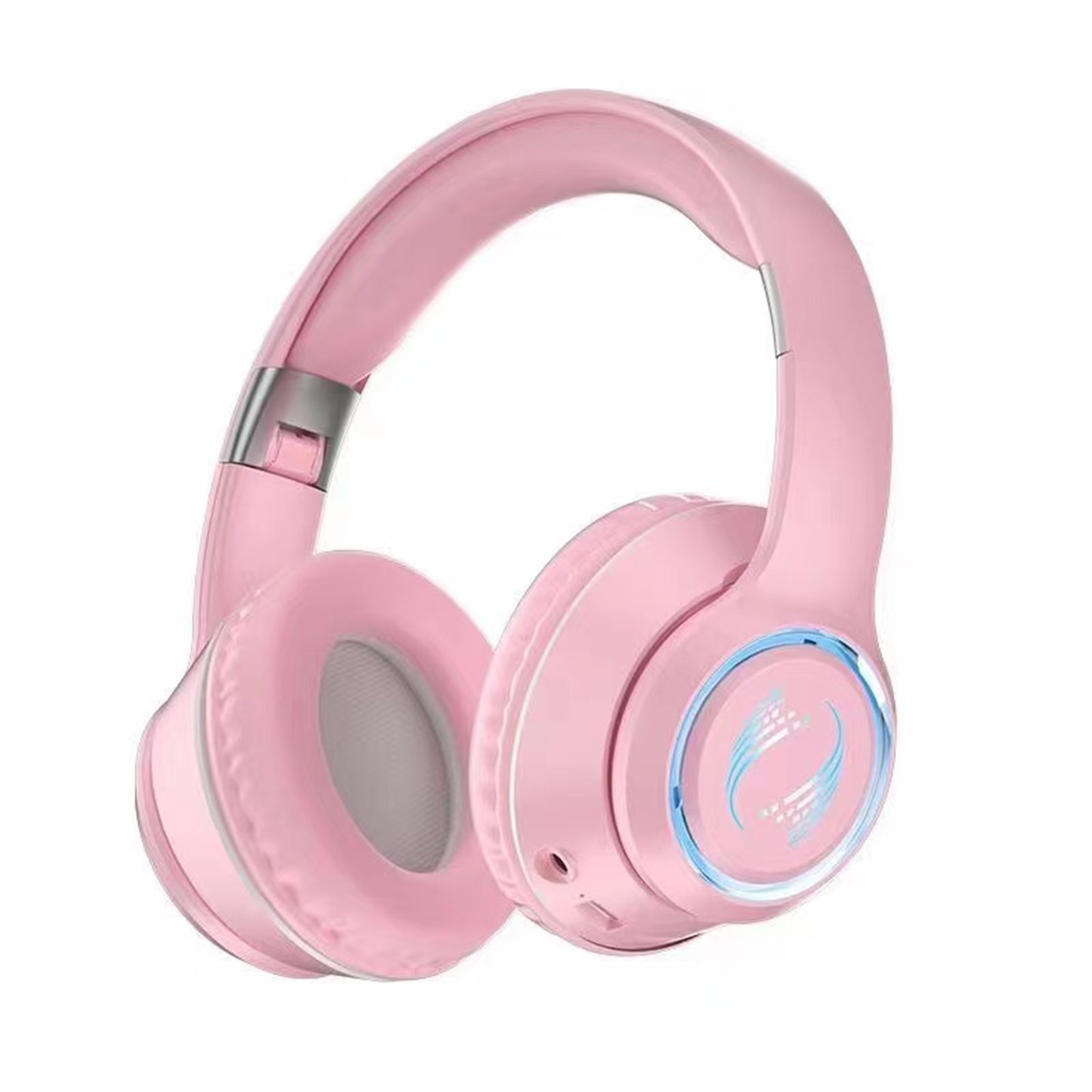 Noise Canceling Headset HIFI Sound Headphones Wireless Folding Scalable Gaming Headphones For Office Trucker pink